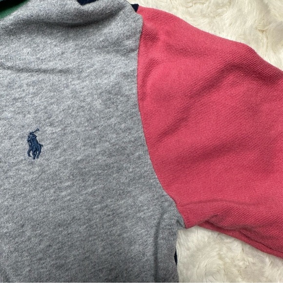 Polo Ralph Lauren Colour-Block Spa Terry Hoodie Grey & Multicoloured Size 7 - Picture 4 of 16